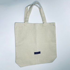 Tan Gucci dust bag style canvas tote bag